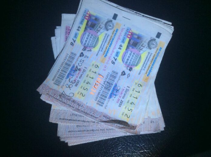 The lottery tickets purchased by Narong Intasao, who hanged himself after he did not win any money.
