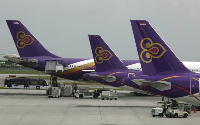 Thai Airways aircraft at Suvarnabhumi Airport, Thailand's largest airport, in Bangkok, Thailand, 02 November 2014. Thailand's Transport Ministry is calling an emergency meeting later this week as the country faces an imminent aviation safety downgrade, officials said Monday. EPA/BARBARA WALTON