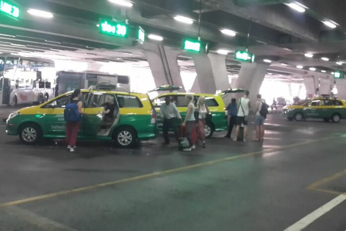 Van taxis at Bangkok’s Suvarnabhumi Airport on 23 April 2015.<br />
