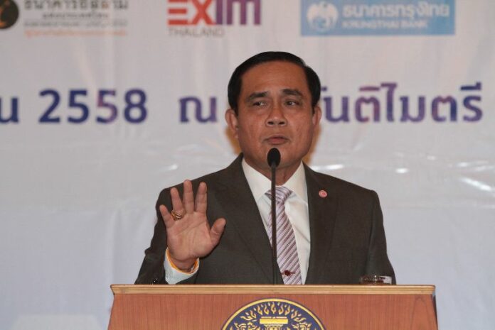 Junta chairman Gen. Prayuth Chan-ocha at the Government House on 24 June 2015.