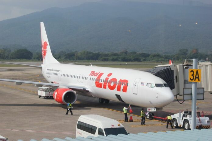 File photo of a Lion Air aircraft at Hat Yai airport in Songkhla province, 20 August 2014.<br />