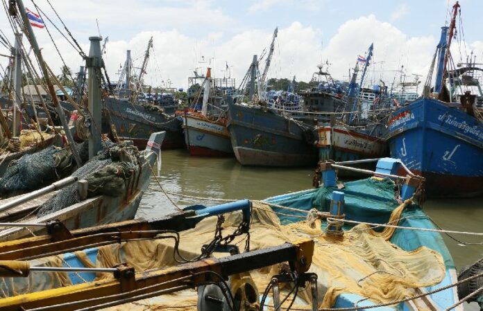 Fishing boats in Ranong province, 30 June 2015.