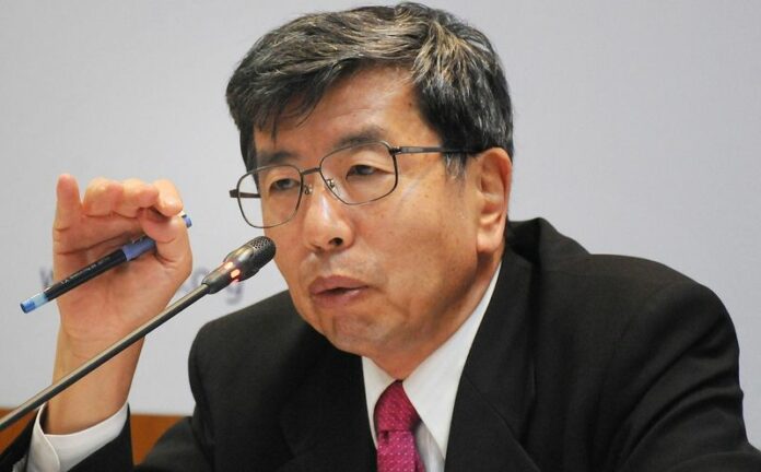 Asian Development Bank (ADB) President Takehiko Nakao addresses a press conference in New Delhi, India, 16 June 2015. EPA/STR<br />
