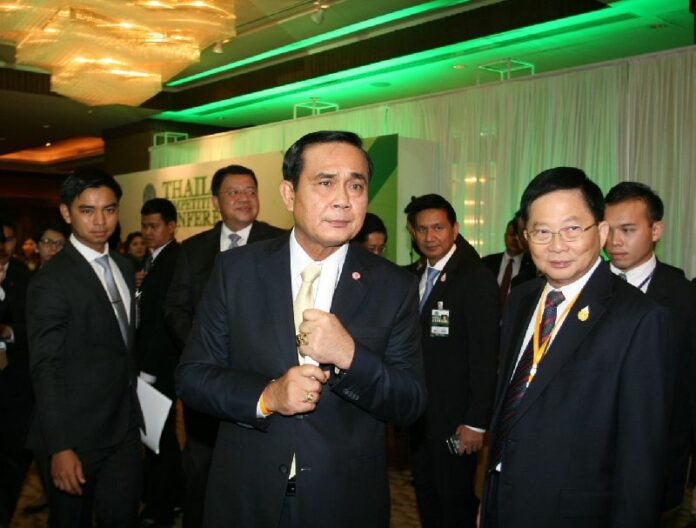 Junta chairman Gen. Prayuth attending a business conference at Plaza Athenee Hotel in Bangkok, 16 July 2015