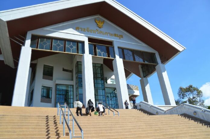 The court house in Koh Samui where two Burmese men are being tried for allegedly murdering two British tourist on Koh Tao, 22 July 2015.<br />