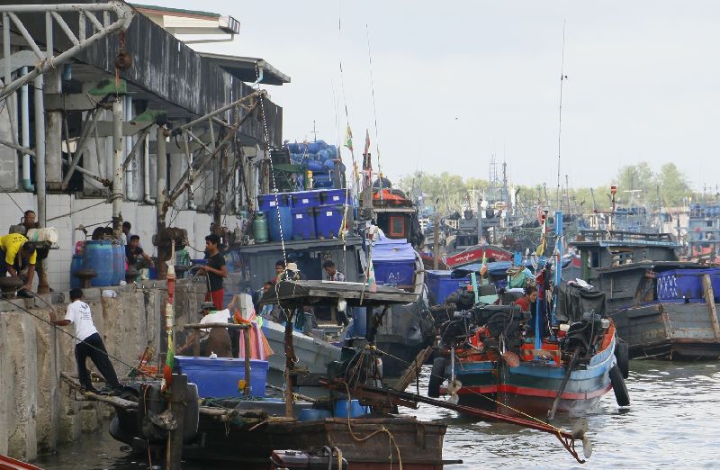 A fishing port in Ranong province, 28 July 2015. Thailand's fishing industry has long been a hotbed of human trafficking and forced labor.