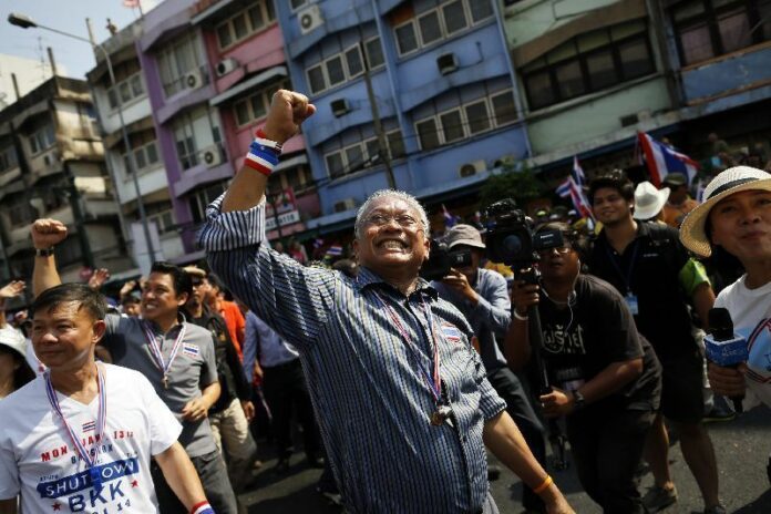 Suthep Thaugsuban during an anti-government rally in January 2014.<br />