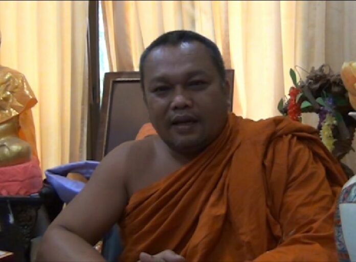 Phra Pattara Ariyo, the abbot of Na Thawee Temple, where 150,000 baht was stolen on 26 July 2015.