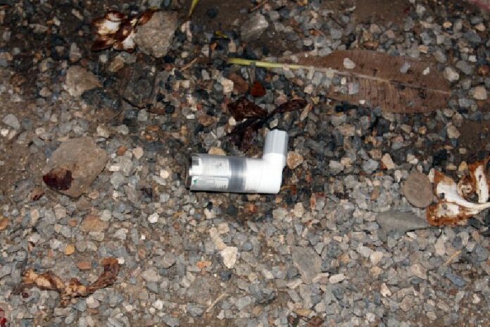 Police said they found the discarded inhaler of a Swiss expat living in Kanchanaburi near to where he collapsed and died of an asthma attack early this morning.