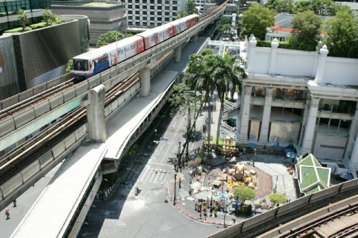 Erawan Shrine a day after the bombing, 18 August, 2015.