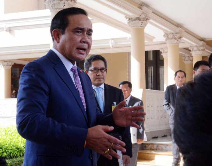 Gen. Prayuth Chan-ocha yesterday at Government House in Bangkok.