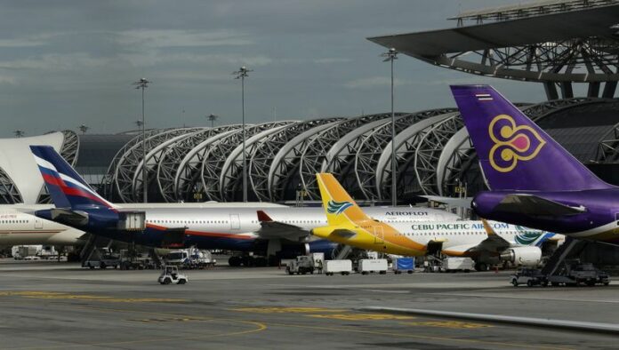 Aircraft at Bangkok's Suvarnabhumi Airport in a July 2014 file photo. Photo: Barbara Walton / EPA