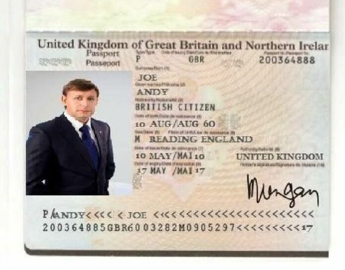 A fake passport purportedly used by one of the scammers as posted to the 'Thai Anti Scam' page on Facebook. Photo: Thai Anti Scam / Facebook