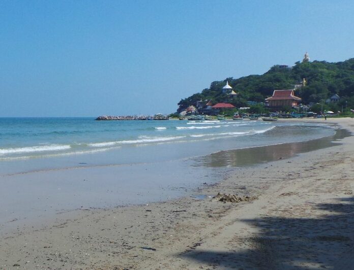 The post-cleanup beach this morning on the south side of Hua Hin.