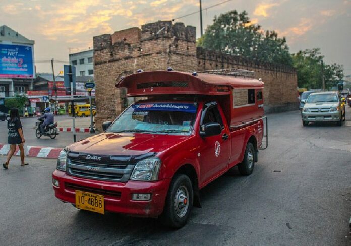 A red truck taxi called 'rot daeng' seen in a December 2013 file photo. Photo: Abdul Rahman