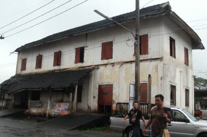 The 108-year-old building in Nakhon Si Thammarat province on Sunday where the underground vault was discovered.