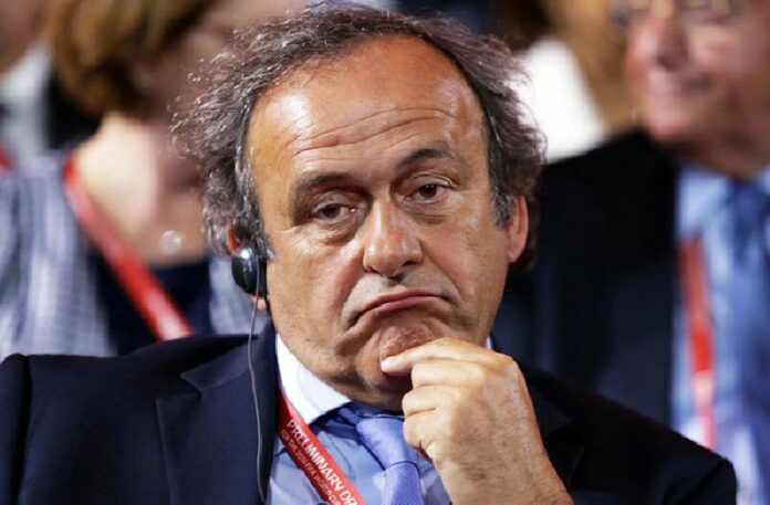 UEFA president Michel Platini attends the qualifying draw for the 2018 World Cup on July 25. Photo: Tatyana Zenkovich / EPA