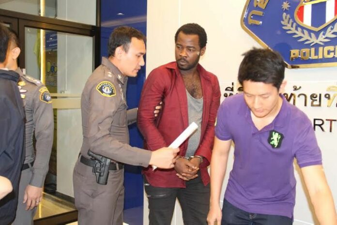 Egbenka Oyalulu Ogochukwu, 35, at a police station Thursday in Bangkok.