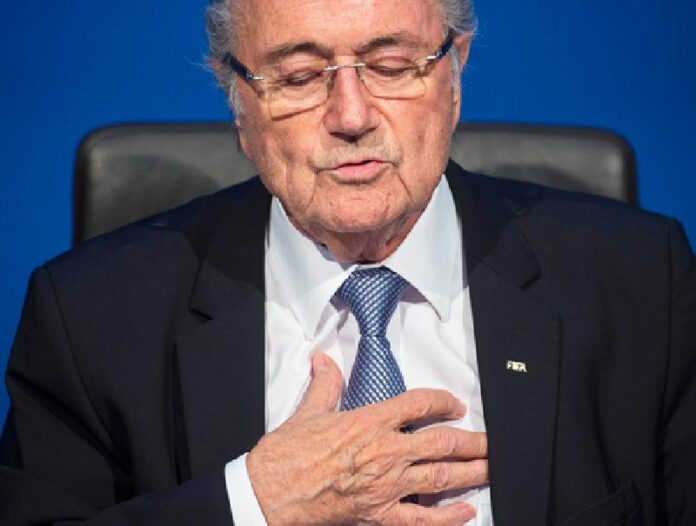 FIFA President Joseph Blatter appears at a press conference at the FIFA headquarters in Zurich, Switzerland, today. Photo: Ennio Leanza / EPA