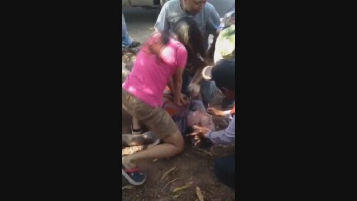 A 39-year-old nurse, Srikanya Cheuarop, was trying to rescue a German cyclist as seen in a video posted Saturday.