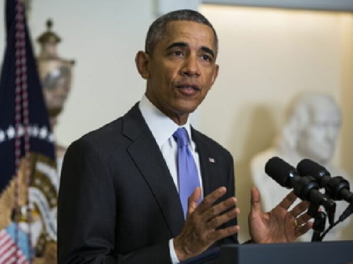 Obama Speaks on Iran sanctions at White House in an undated picture. Photo: EPA / Jim Lo Scalzo