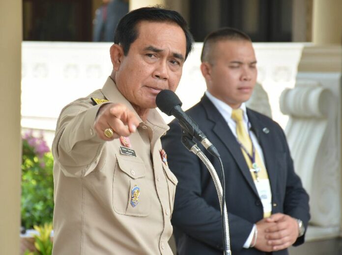Junta chairman Prayuth Chan-ocha at a Jan. 12 news conference at Government House.