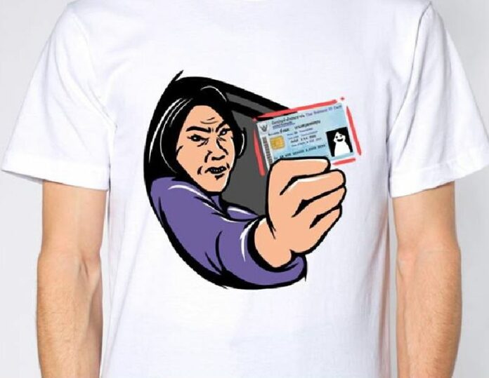 Judge Chidchanok Paensuwan is parodied in this t-shirt sold at an online shop. Photo: “We Sell Everything in the Universe” / Facebook