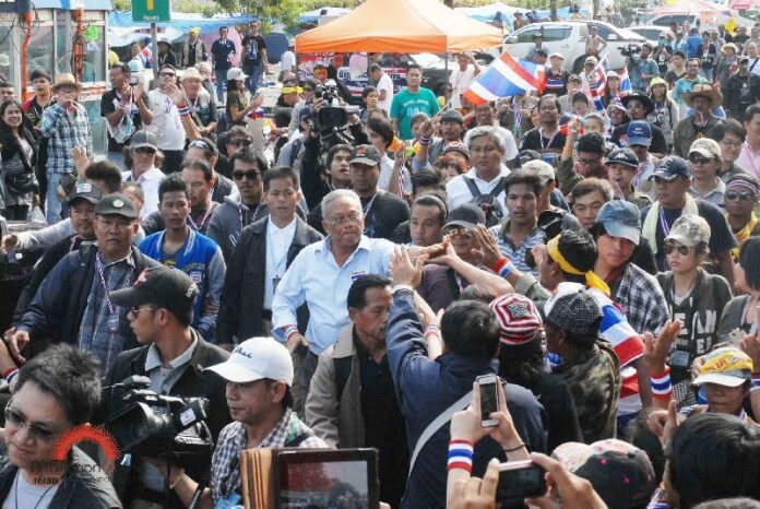 A Dec. 24, 2013, file photo of PCAD protesters besieging the Thai-Japanese Din Daeng Stadium in Bangkok.