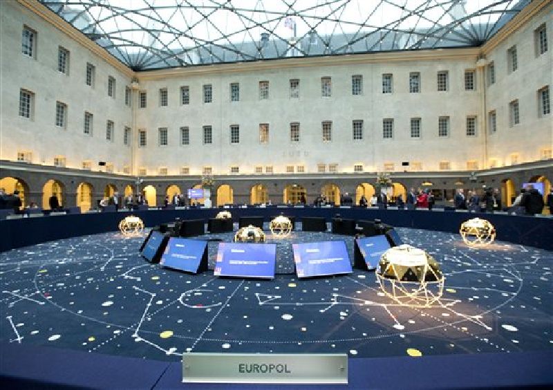 The seat of Europol director Rob Wainwright prior to a meeting of EU Justice and Home Affairs ministers at the Maritime Museum in Amsterdam, Netherlands, Jan. 25, 2016. Photo: Peter Dejong / AP