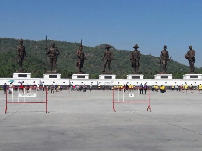 Tourists visit Rajabhakti Park on Dec. 9, 2015.