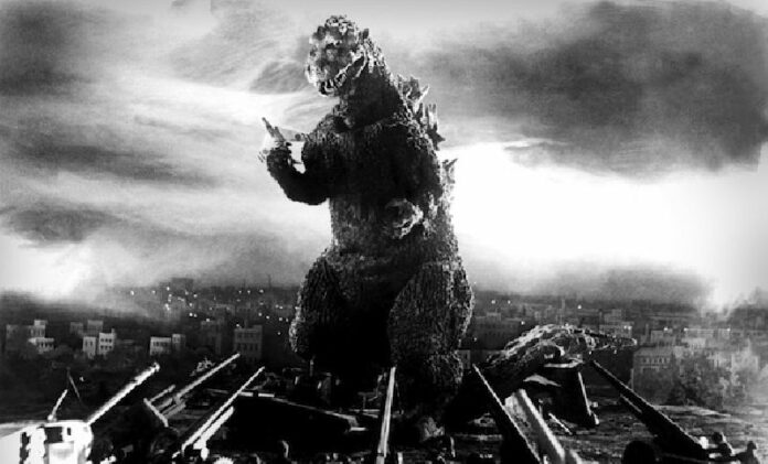 ‘Godzilla’ (1954), directed by Ishiro Honda, is the first film of Godzilla franchise. The monster symbolically represents the nuclear holocaust in Japan.