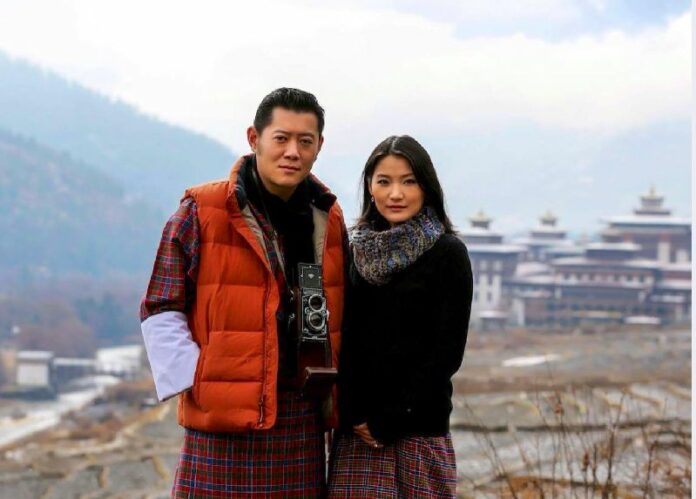 The King and Queen of Bhutan at an unspecified location on Jan. 20, 2016. Photo: Jetsun Pema / Facebook