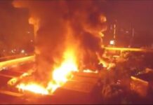 Fire Strikes Workers Camp Near RCA (Video)