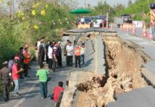 Parched Canal Road Splits Open, Again