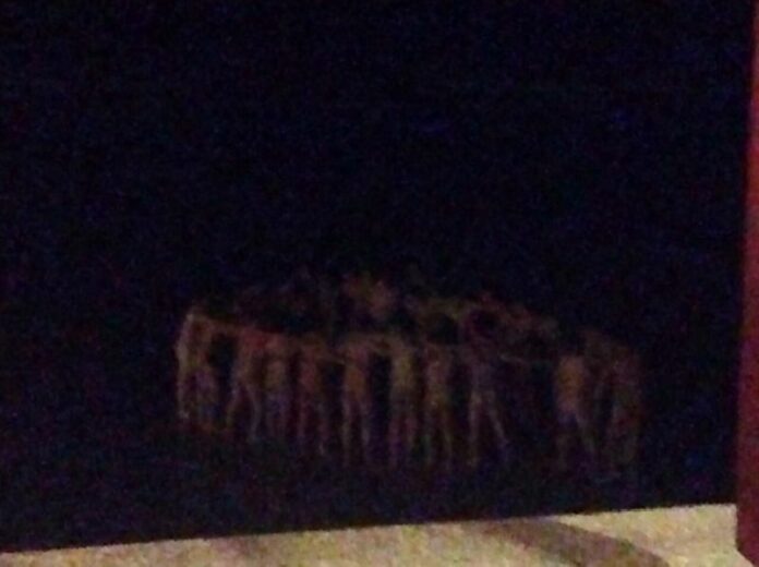Twitter photo of the Japanese tourists in the mass skinny dipping session on Hua Hin Beach on Saturday night. Photo: @KomsakAddams / Twitter