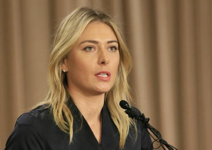 Tennis star Maria Sharapova speaks during a news conference in Los Angeles on Monday, March 7, 2016. Photo: Damian Dovarganes / Associated Press