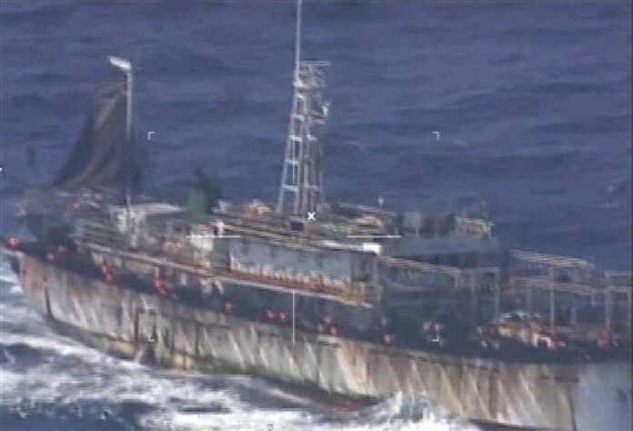 This screen grab of a Monday, March 14, 2016 video released by Argentina's navy, or "Prefectura Naval Argentina" (PNA), shows what they identify as Chinese fishing boat "Lu Yan Yuan Yu 010" in Argentina's national waters off the coast of Puerto Madryn, Argentina. Photo: Argentina's Navy / Associated Press