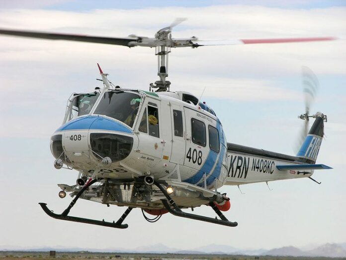 A Bell 412 helicopter used for firefighting purposes in the US state of California. Photo: Alan Radecki