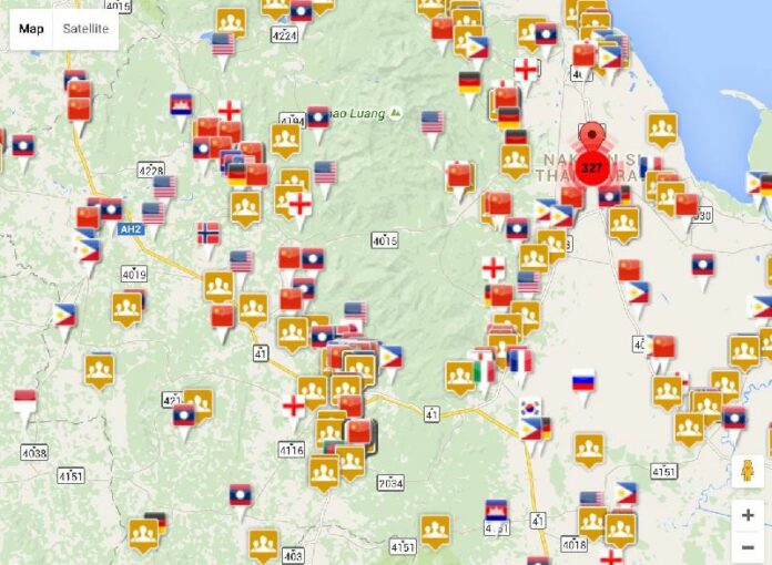 An interactive map showing the residences, nationalities, passport numbers and other unprotected information about foreign nationals was found freely available on an Immigration Bureau website. Image: Andrew MacGregor Marshall / Facebook