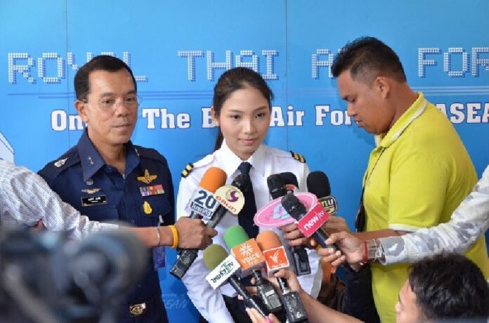 Suwattana ‘Mai’ Chanthalert, 23, applies for one of five women pilot positions Monday at the Royal Thai Air Force in Bangkok.