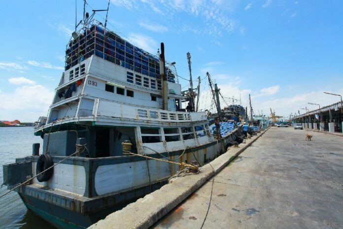 A fishing port in Samut Prakran, 30 June 2015.