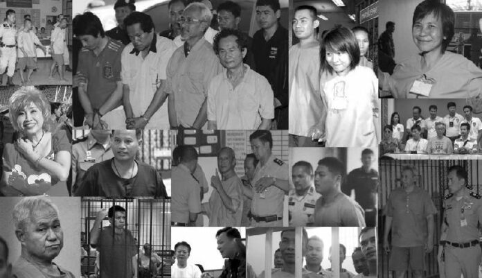 Political prisoners and people who have been jailed on charges of defaming the monarchy in an image used for a crowdfunding campaign to provide them with basic necessities. Image: For Friends Association / Twitter