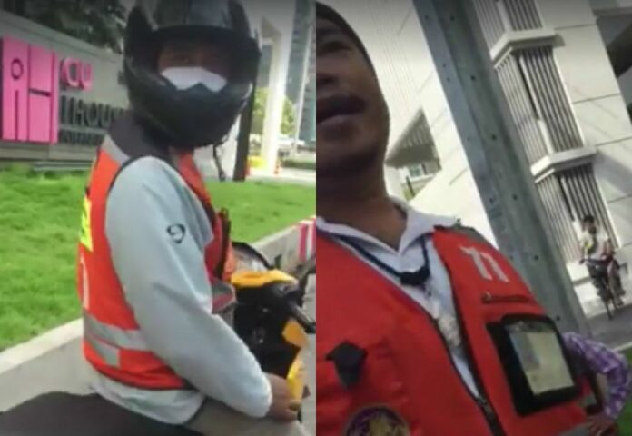 Two motorcycle taxi drivers who showed up in the video clip which went viral since Monday night