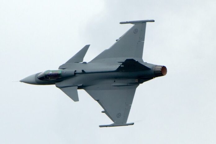 A Saab-built Gripen multirole fighter at the Berlin Air Show in 2010. Photo: Matthias Kabel / Wikimedia