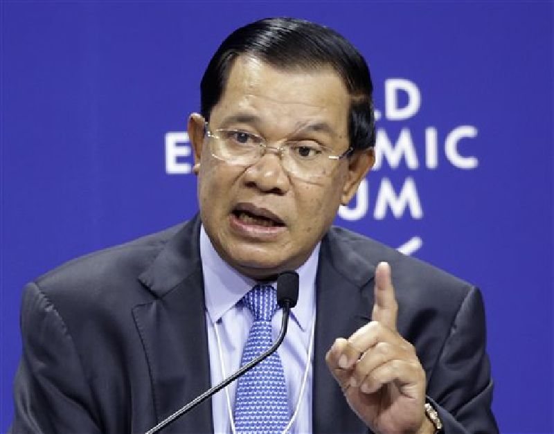 Cambodian Prime Minister Hun Sen speaks in April of 2015 during a session at the World Economic Forum on East Asia in Jakarta, Indonesia. Photo: Achmad Ibrahim / Associated Press