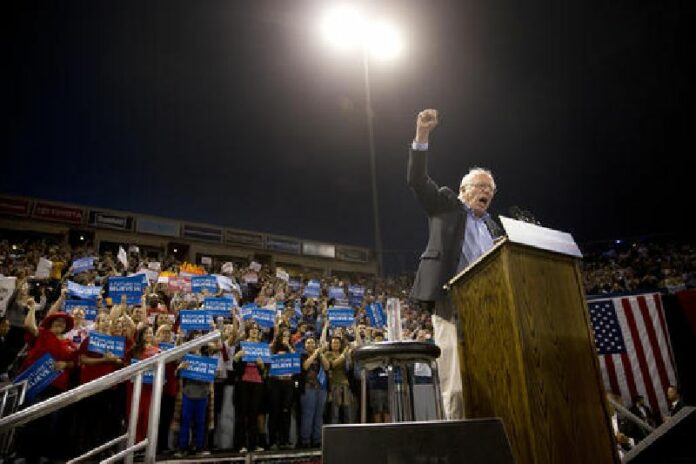 Sanders: Democratic presidential candidate Sen. Bernie Sanders, I-Vt., acknowledges the crowd during a rally on Tuesday, May 17, 2016, in Carson, Calif. Photo: Jae C. Hong / Associated Press