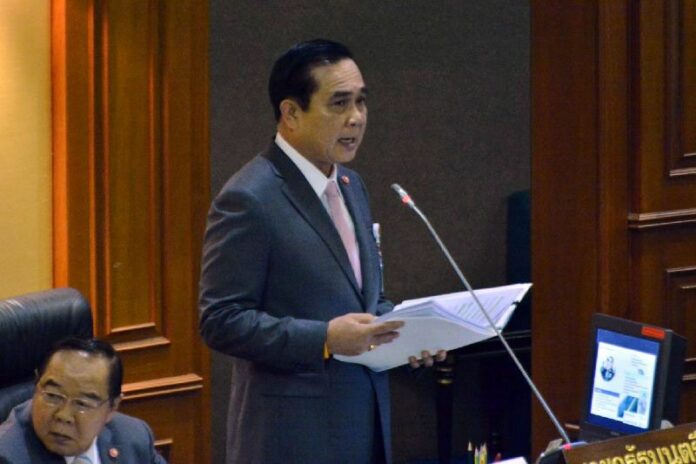 In one of his first acts after being named prime minister, Gen. Prayuth Chan-ocha outlined the goals of his regime in a speech lasting over two hours Sept. 12, 2014, in Bangkok.